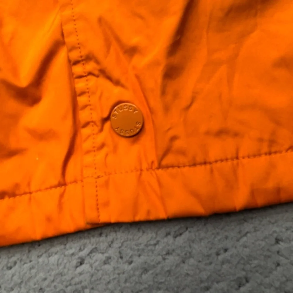 Stussy Jacket Mens Extra Small Orange Full Snap Coach‎ Windbreaker Streetwear - Picture 12 of 14